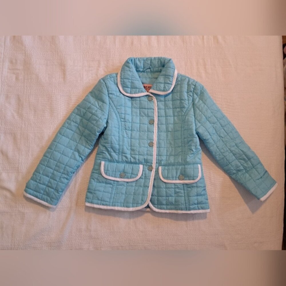 Urban Republic girls size 4T blue & white quilted light weight jacket, EUC